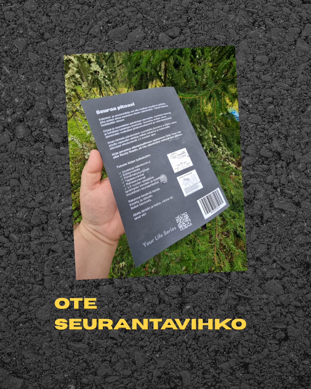 Ote seurantavihkon takakansi